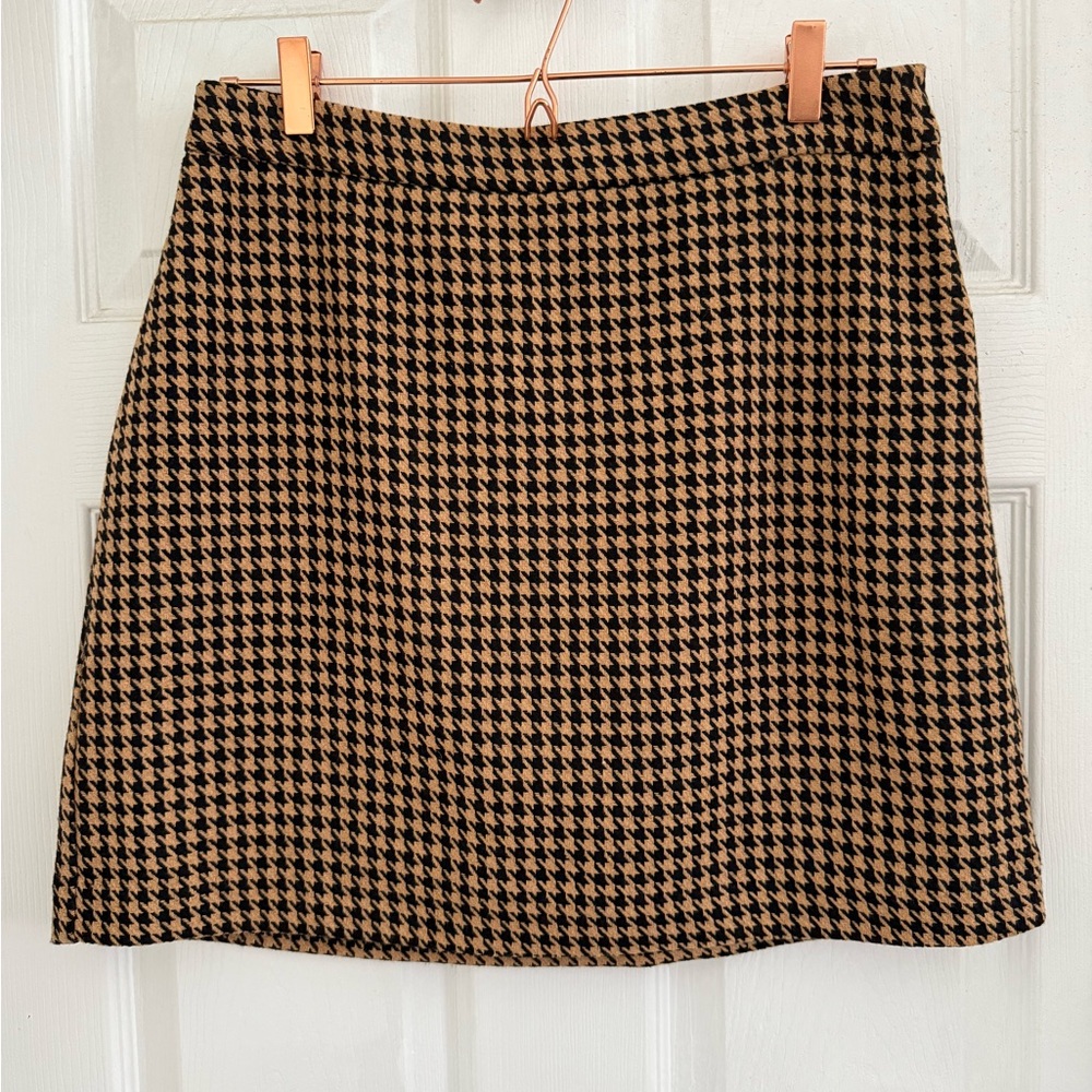 NWT Nine West A-Line Mini Skirt Houndstooth Print - Size Medium